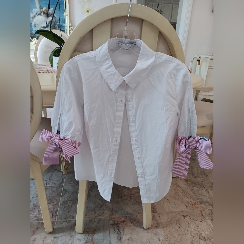New Designer English Factory  Small Mid Length Sleeve White Shirt